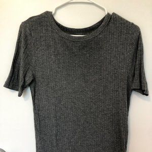 Oak + Fort Ribbed Grey Top